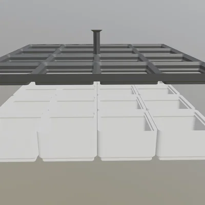 Đế Gridfinity xếp chồng có tay cầm (4x4)
