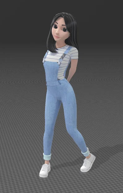 Mô hình 3D cô gái dễ thương (Cute Girl) phong cách hoạt hình xinh xắn - Image 1