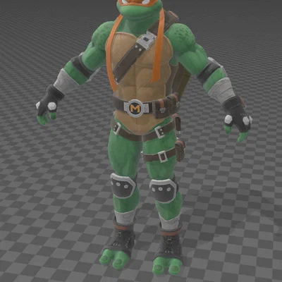 Bộ mô hình 4 chú rùa Ninja (TMNT) phong cách Fortnite cực chất