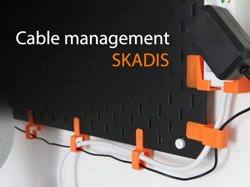Bộ kẹp quản lý dây cáp cho bảng pegboard Skadis cực gọn gàng - Image 1