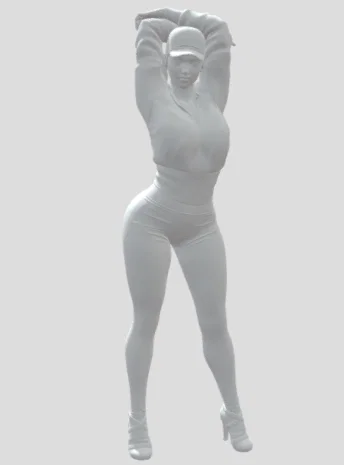 Mô hình 3D nhân vật nữ Girll 2 phong cách năng động cho máy in Resin - Image 1