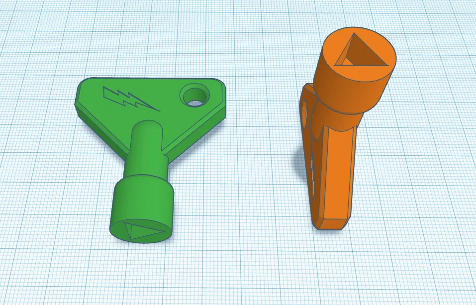 Chìa khóa tủ điện đầu tam giác - Mô hình 3D tiện dụng cho kỹ thuật viên - Image 1