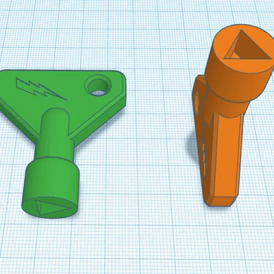 Chìa khóa tủ điện đầu tam giác - Mô hình 3D tiện dụng cho kỹ thuật viên