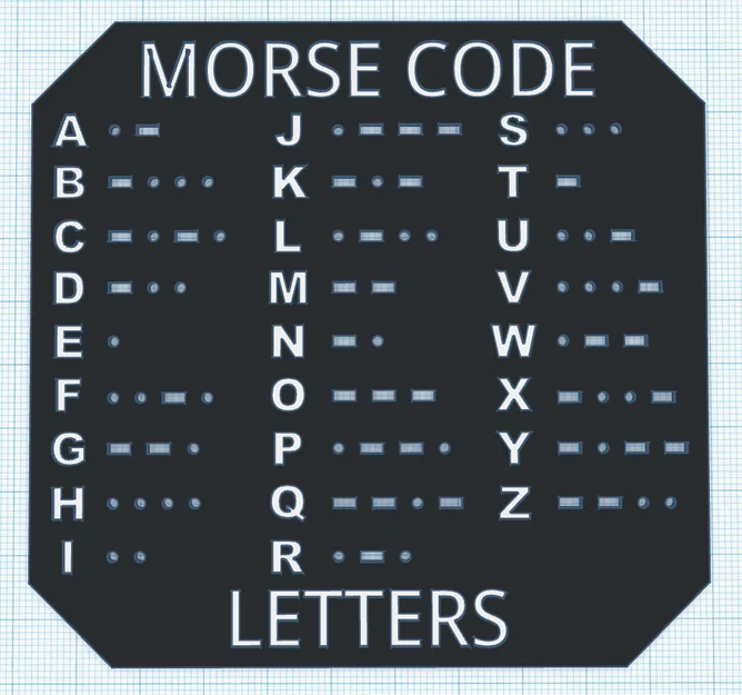 Bảng Tra Cứu Mã Morse (Morse Code Template) Đẹp Mắt Cho In 3D - Image 1
