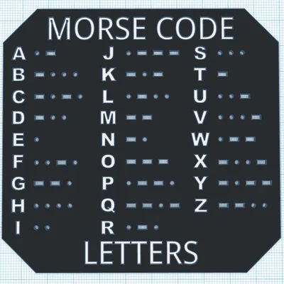 Bảng Tra Cứu Mã Morse (Morse Code Template) Đẹp Mắt Cho In 3D