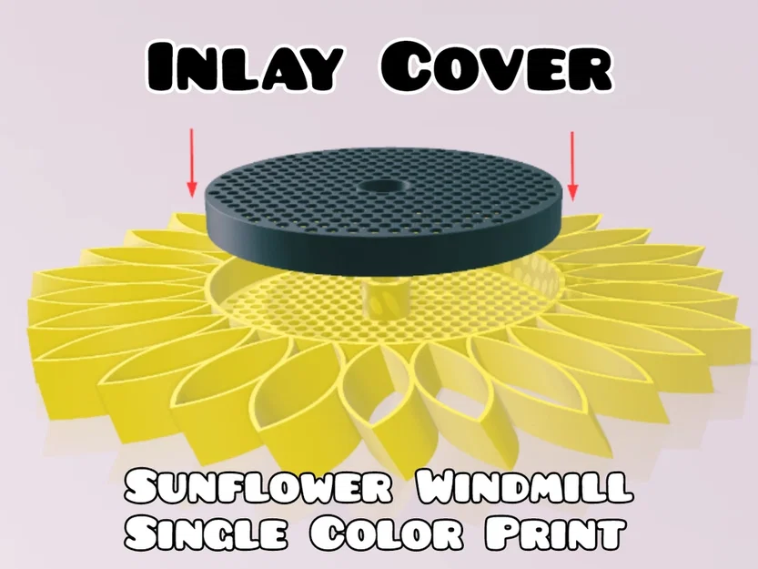 Nắp inlay cối xay gió Hoa Hướng Dương (Sunflower Windmill inlay cover) - Image 1