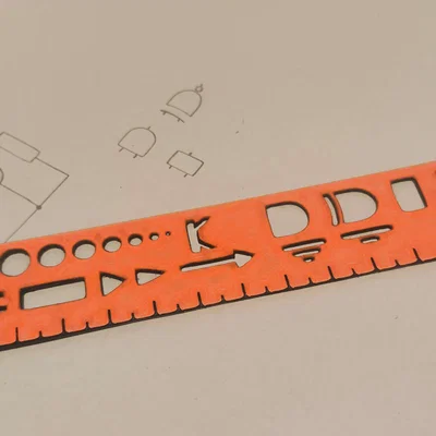 Thước Template kèm Sơ đồ/Ký hiệu Điện (Template Ruler with Electrical Diagrams)