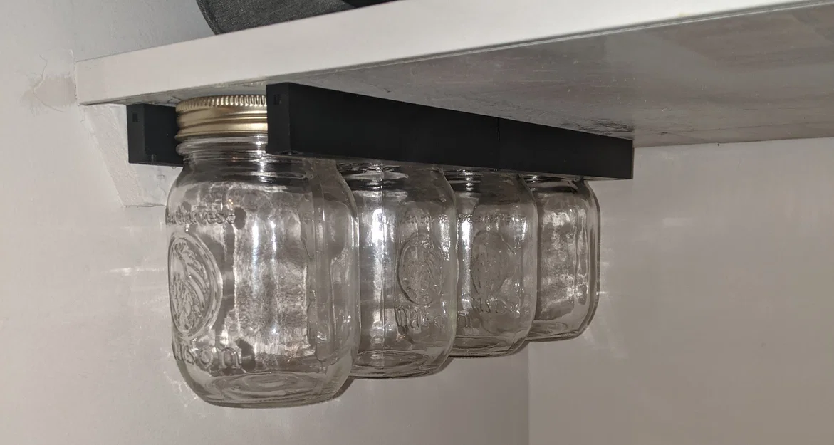 Giá treo hũ thủy tinh Mason jar 70mm dưới gầm tủ siêu gọn - Image 1
