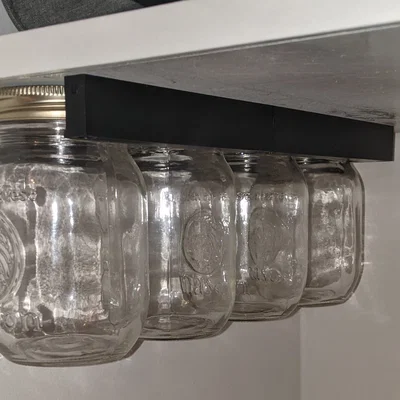 Giá treo hũ thủy tinh Mason jar 70mm dưới gầm tủ siêu gọn