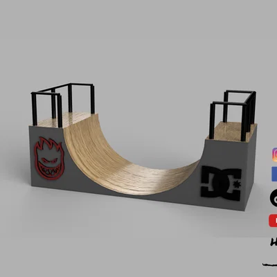 Mô hình đường dốc trượt ván mini cho tín đồ đam mê skate