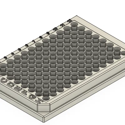 Mẫu 3D Khay Đĩa 96 Giếng (96 Well Plate) Cho Phòng Thí Nghiệm