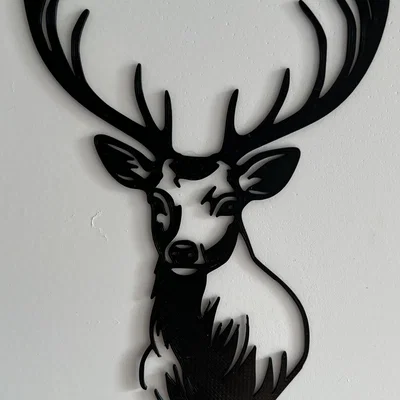 Mẫu trang trí treo tường hình hươu Deer Wall Art #2 (File STL)