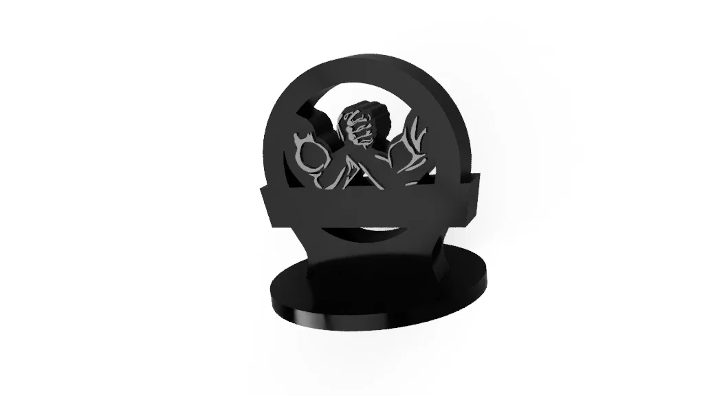 Mô hình 3D Cúp vật tay (Arm Wrestling Trophy) lắp ráp thông minh - Image 1
