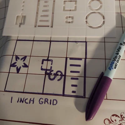 Dungeon Stencil – Bộ stencil ký hiệu vẽ map hầm ngục D&D