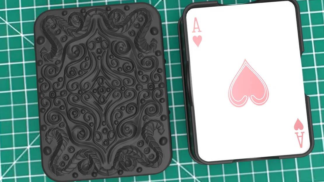 Hộp Đựng Bài Poker Filigree Trang Trí (Decorated Filigree Poker Playing Card Box) - Image 1