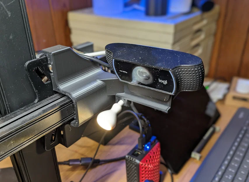 Ngàm gắn camera Logi C920 cho Ender 3 S1/S1 Pro kèm kẹp đèn IKEA Jasjö - Image 1
