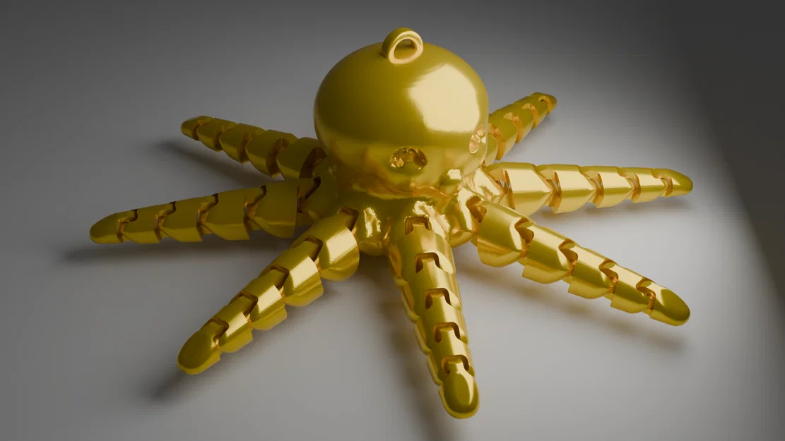 Mô hình Bạch tuộc 3D Flexi Octopus kèm móc khóa (Không cần support) - Image 1