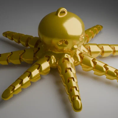 Mô hình Bạch tuộc 3D Flexi Octopus kèm móc khóa (Không cần support)