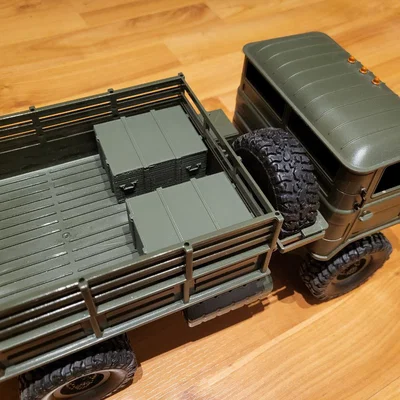 Thùng vũ khí & mô hình AK 47 tỉ lệ 1/16 cho xe WPL Trucks