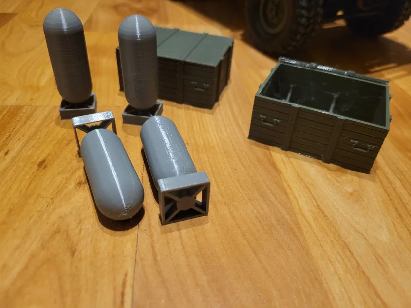 Thùng vũ khí kèm bom máy bay tỉ lệ 1:16 cho WPL RC Trucks - Image 1