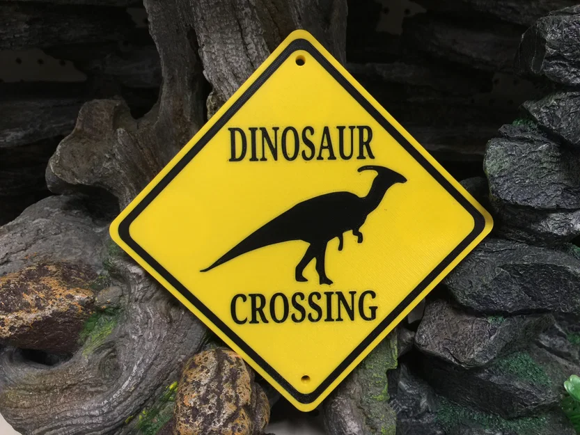 Bảng Hiệu “Dinosaur Crossing Sign” - Image 1