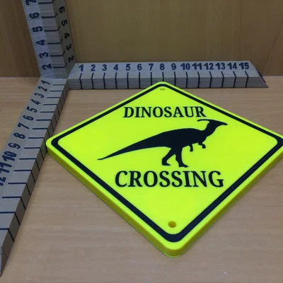 Bảng Hiệu “Dinosaur Crossing Sign”