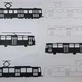 Khuôn vẽ 3D hình xe buýt và tàu điện Tatra (Prague) - Thumbnail 1