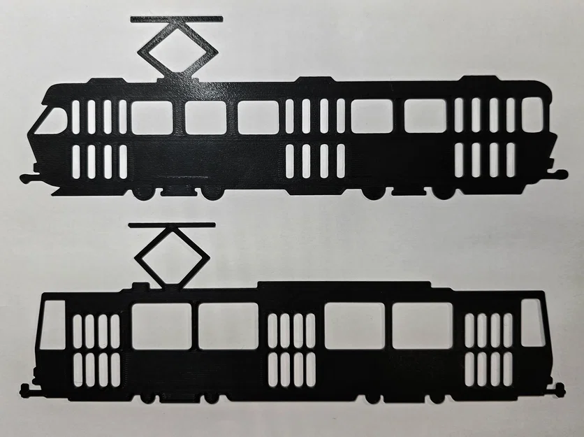 Khuôn vẽ 3D hình xe buýt và tàu điện Tatra (Prague) - Image 2