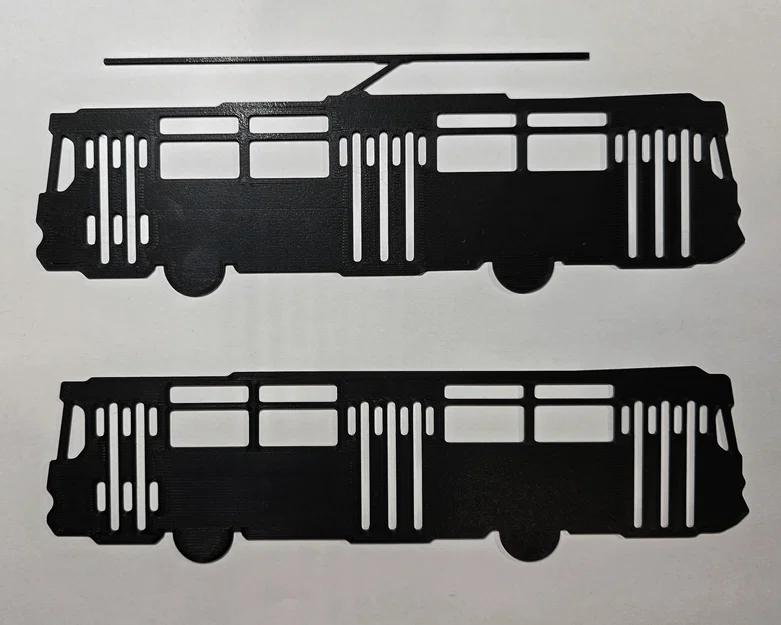 Khuôn vẽ 3D hình xe buýt và tàu điện Tatra (Prague) - Image 3
