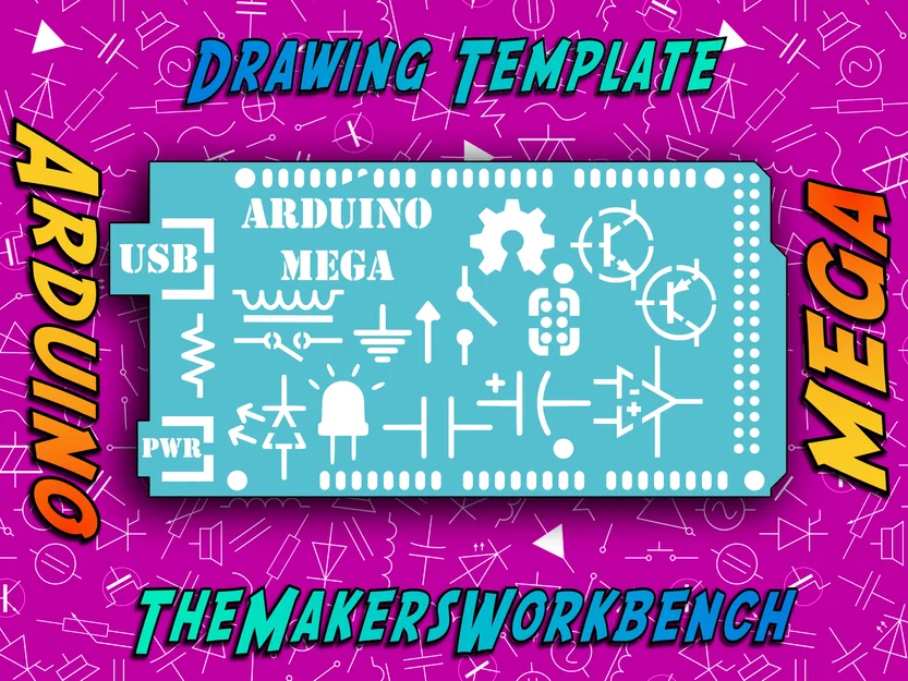 TMWB Arduino Mega Drawing Template - STL & DXF - Image 1