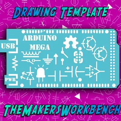 TMWB Arduino Mega Drawing Template - STL & DXF