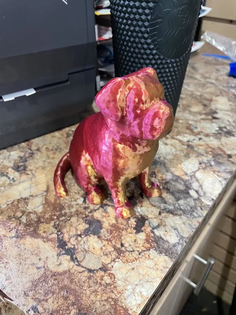 Mô hình chú chó English Mastiff Low Poly decor để bàn - Image 1