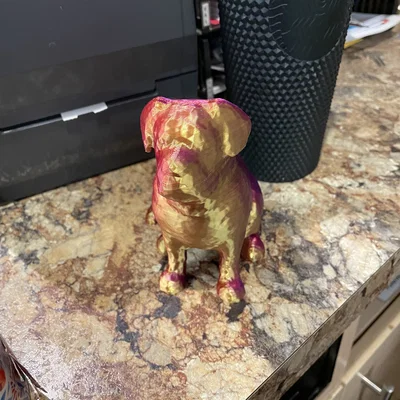 Mô hình chú chó English Mastiff Low Poly decor để bàn