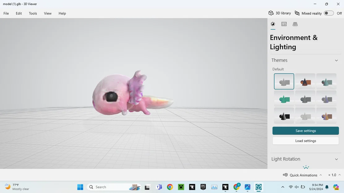 Mô hình 3D Axolotl (Kỳ giông) cực dễ thương để in trang trí - Image 3