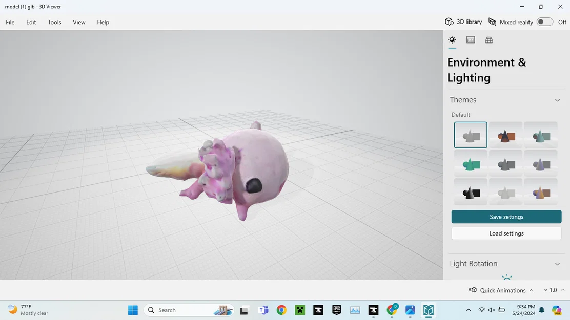 Mô hình 3D Axolotl (Kỳ giông) cực dễ thương để in trang trí - Image 5