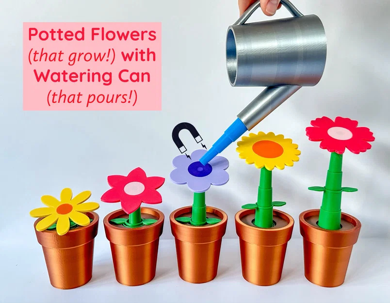 Hoa Trong Chậu Kèm Bình Tưới Nước - Image 1