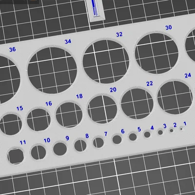 Thước Kẻ Khuôn Mẫu Hình Tròn (Circle Template) Hỗ Trợ Vẽ Kỹ Thuật 3D