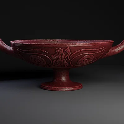 Mô hình in 3D chén cổ Hy Lạp Attic Black Figure Eye Cup tinh xảo
