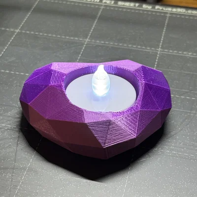 Trái Tim Low Poly LED Tealight (Low Poly LED Tealight Heart)