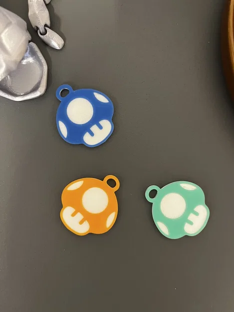 Móc khóa hình nấm Super Mario (Mushroom Keychain) in 3D - Image 2