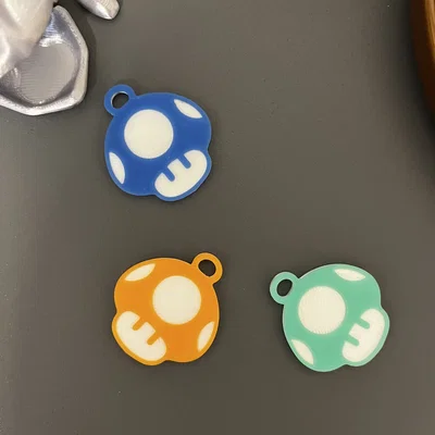 Móc khóa hình nấm Super Mario (Mushroom Keychain) in 3D