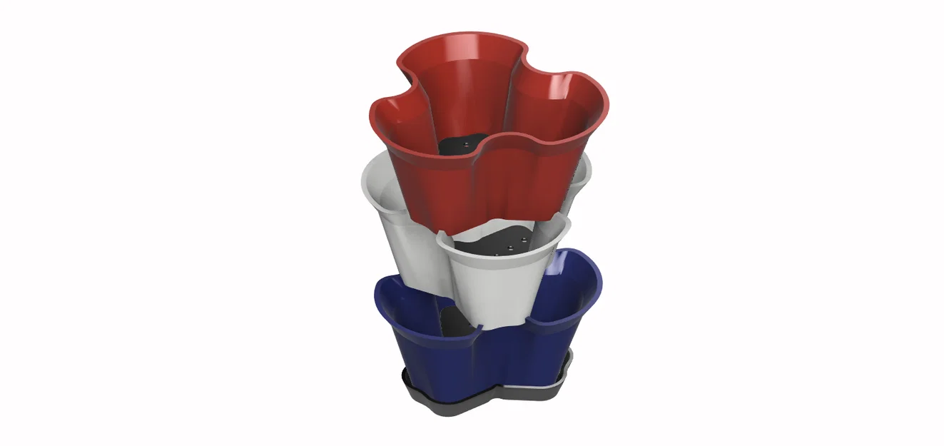 Chậu hoa xếp chồng kèm dĩa lót cây (Stackable Flower Pot + Plant Saucer) - Image 1