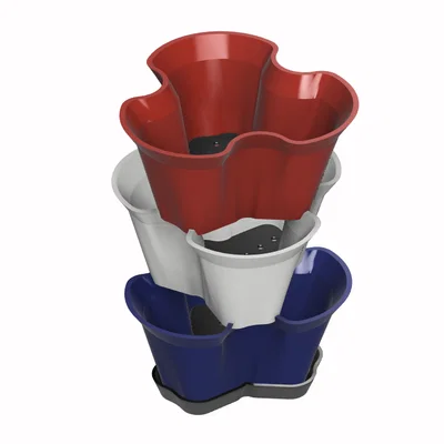 Chậu hoa xếp chồng kèm dĩa lót cây (Stackable Flower Pot + Plant Saucer)