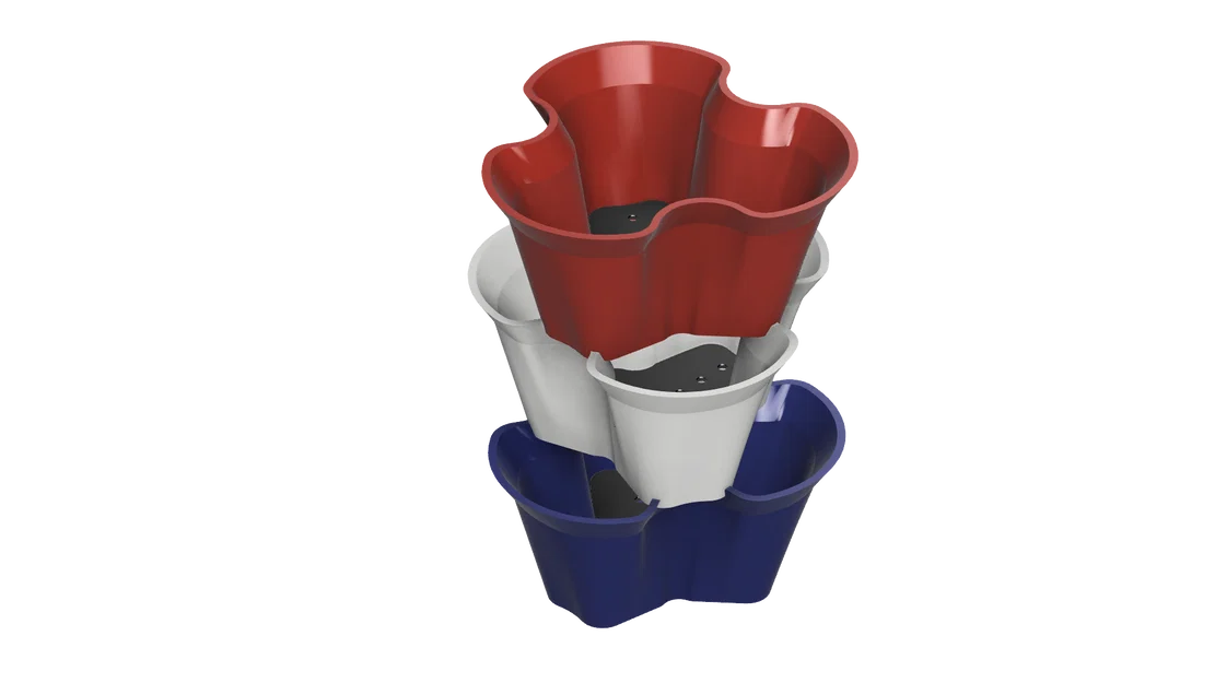 Chậu hoa xếp chồng kèm dĩa lót cây (Stackable Flower Pot + Plant Saucer) - Image 2