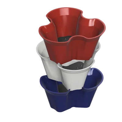 Chậu hoa xếp chồng kèm dĩa lót cây (Stackable Flower Pot + Plant Saucer)