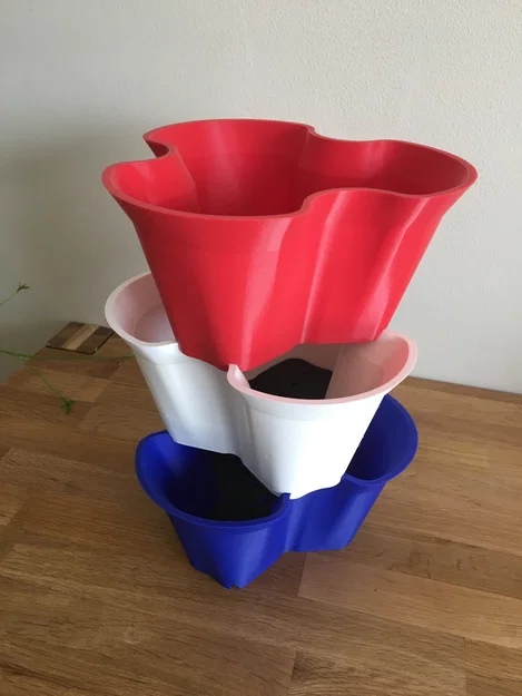 Chậu hoa xếp chồng kèm dĩa lót cây (Stackable Flower Pot + Plant Saucer) - Image 4