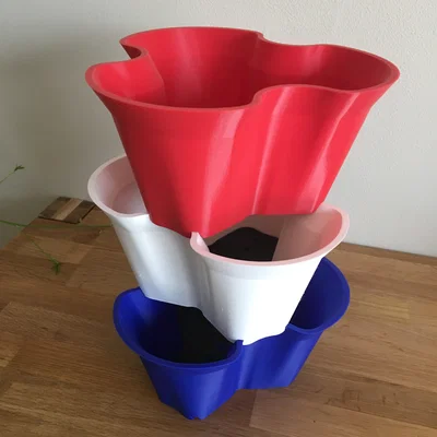 Chậu hoa xếp chồng kèm dĩa lót cây (Stackable Flower Pot + Plant Saucer)