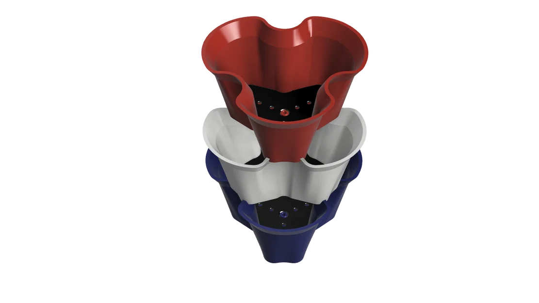 Chậu hoa xếp chồng kèm dĩa lót cây (Stackable Flower Pot + Plant Saucer) - Image 5