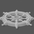 Mô hình 3D vô lăng tàu thủy (Rudder Wheel) decor trang trí độc đáo - Thumbnail 3