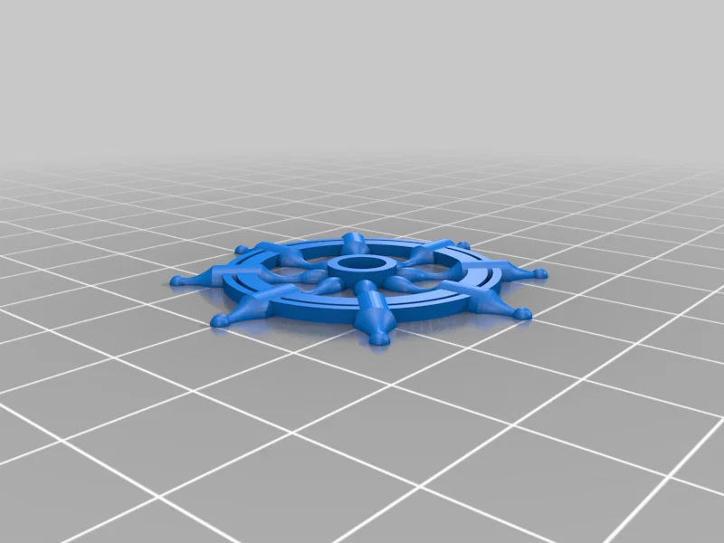 Mô hình 3D vô lăng tàu thủy (Rudder Wheel) decor trang trí độc đáo - Image 4